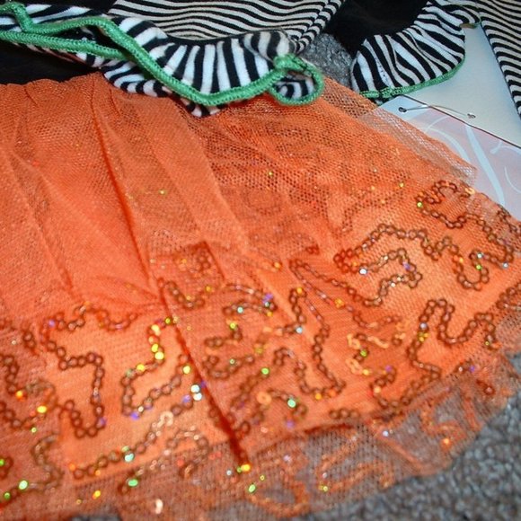 Bonnie Jean Halloween Pumpkin Boutique Outfit Set Baby Girl Size 12M 18M 24M NWT - Picture 3 of 3